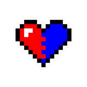 Beating As One | Pixel Heart Kiss-Cut Sticker