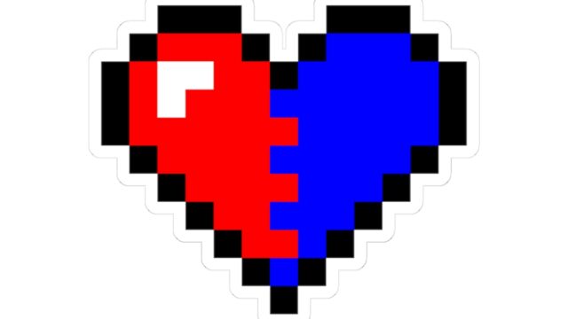 Beating As One | Pixel Heart Kiss-Cut Sticker