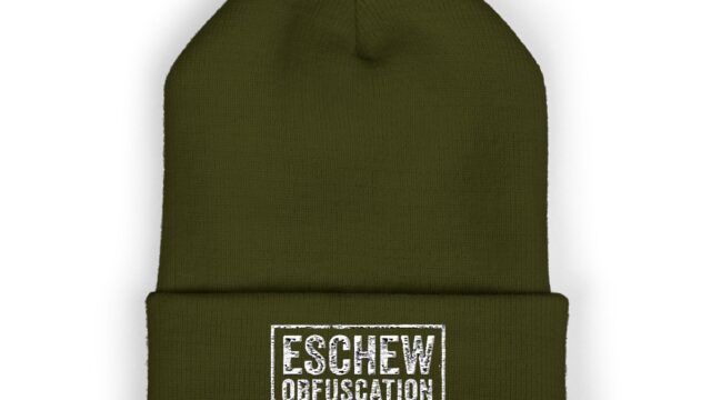 Eschew Obfuscation | Embroidered Cuffed Beanie