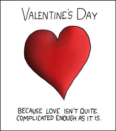Valentine's Day heart drawing with a quote about love.
